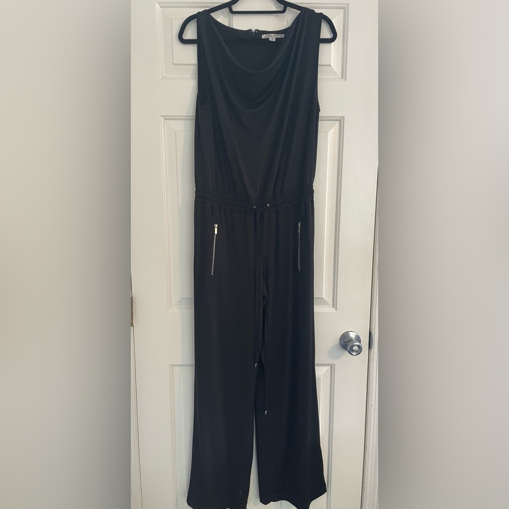Black Jersey Cowl Neck Jumpsuit